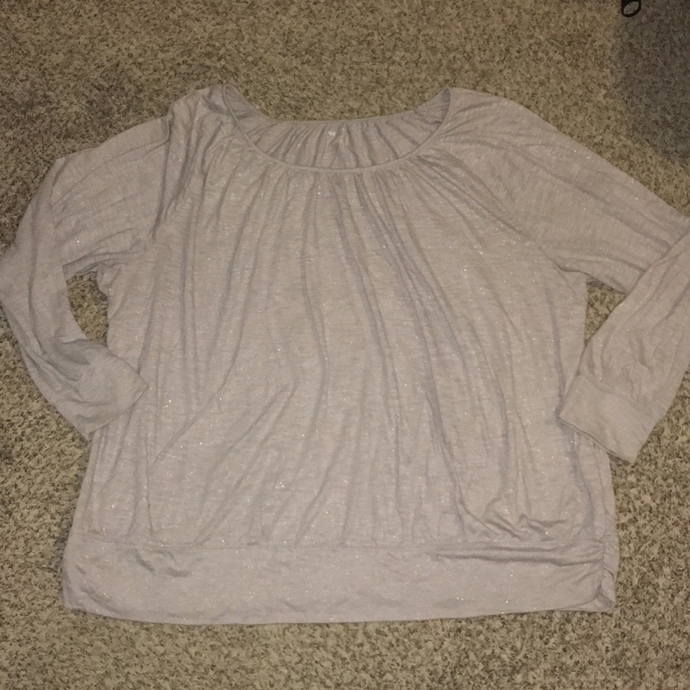 NWOT LANE BRYANT HEATHER GRAY SPARKLE TOP